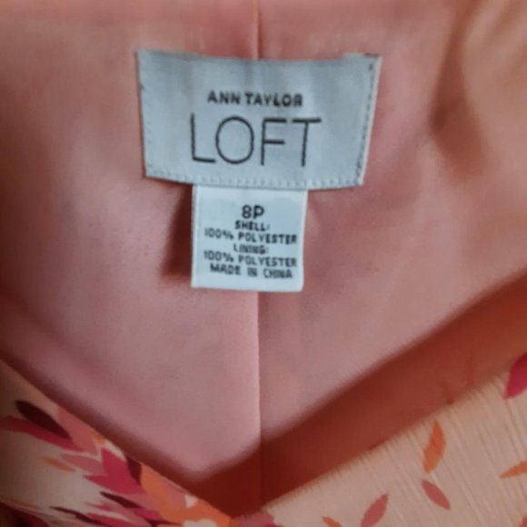 HP⭐ Ann Taylor LOFT Fuchsia Pink Floral V-neck Sleeveless Sundress Size 8P - Picture 6 of 6